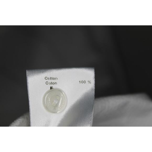 Anne Fontaine Paris Diagonal Pinstripe Button Blouse White Black Stripes Size 3 - Picture 7 of 11